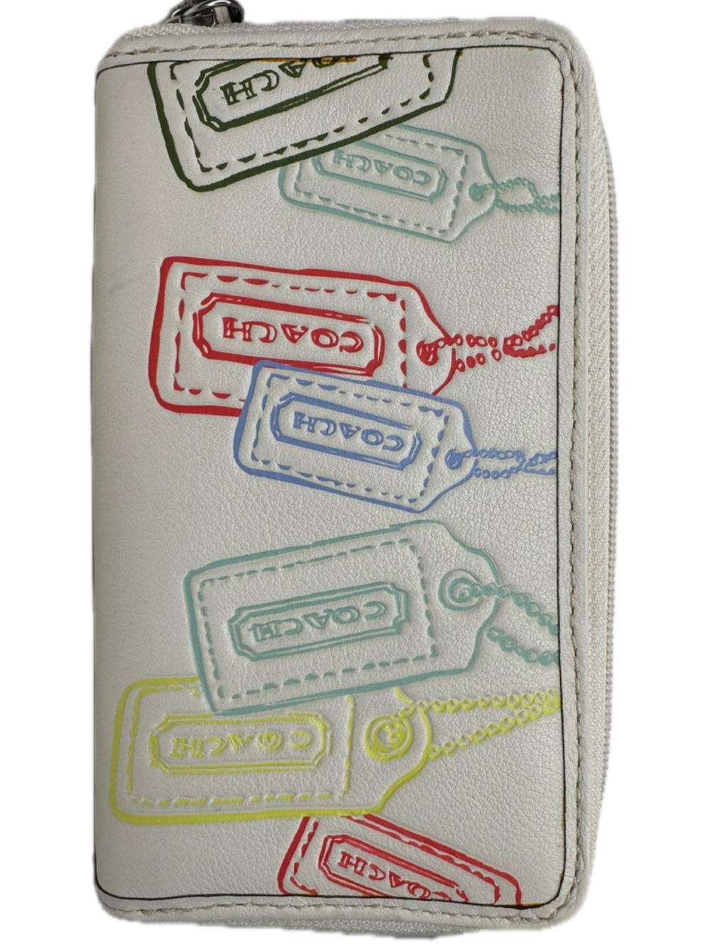 Coach White Leather Multicolor Y2K Hangtag Wallet - Picture 3 of 15